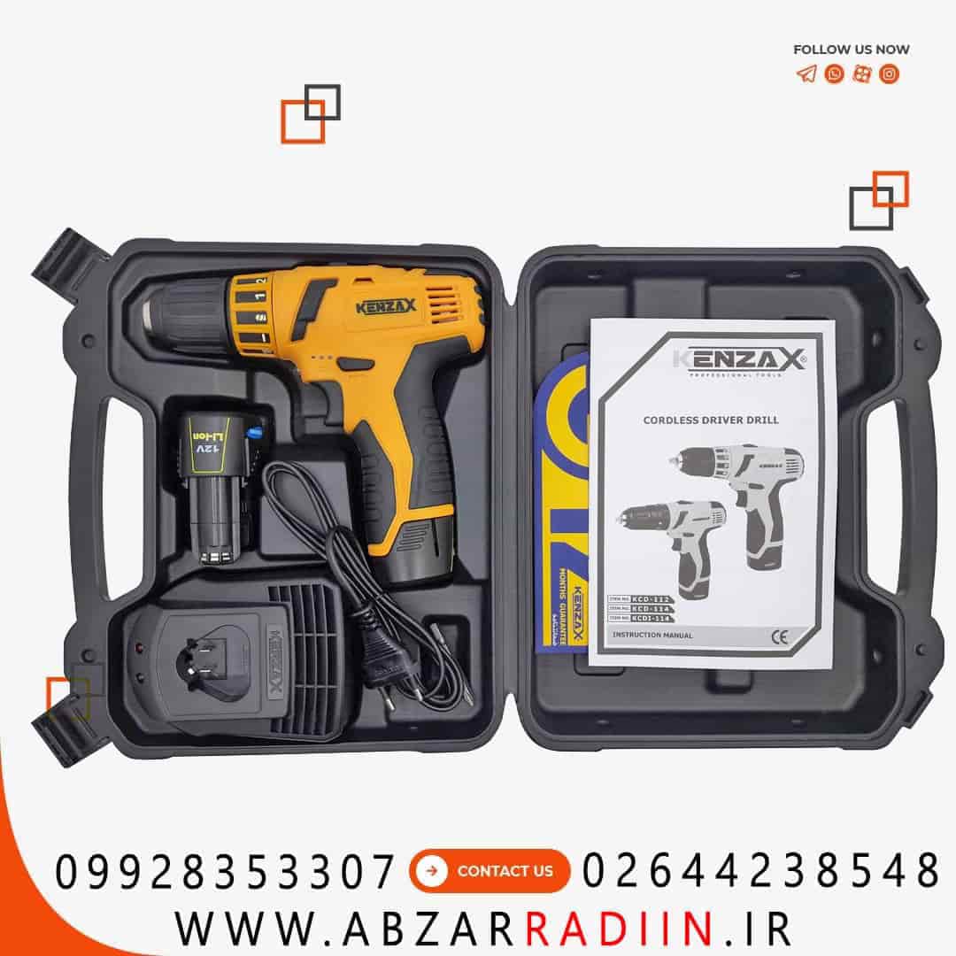 دریل پیچ گوشتی شارژی 12 ولت کنزاکس مدل KCD-112