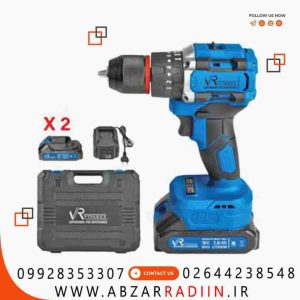 دریل شارژی 18 ولت براشلس دو باتری ویوارکس مدل VR1810V-IBL