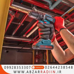 دریل پیچ گوشتی چکشی شارژی براشلس 20 ولت مدل ronix 8900 drill