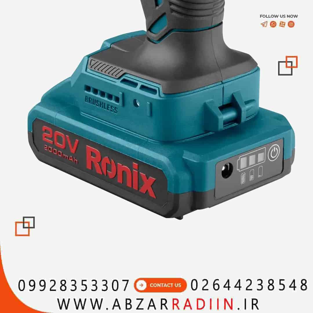 دریل پیچ گوشتی چکشی شارژی براشلس 20 ولت مدل ronix 8900 drill دریل پیچ گوشتی چکشی شارژی براشلس 20 ولت مدل ronix 8900 drill